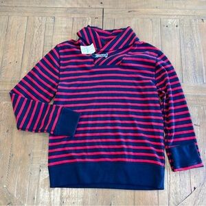 Crewcuts red and navy stripe cowl neck sweatshirt